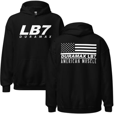 LB7 Duramax American Flag Hoodie in black